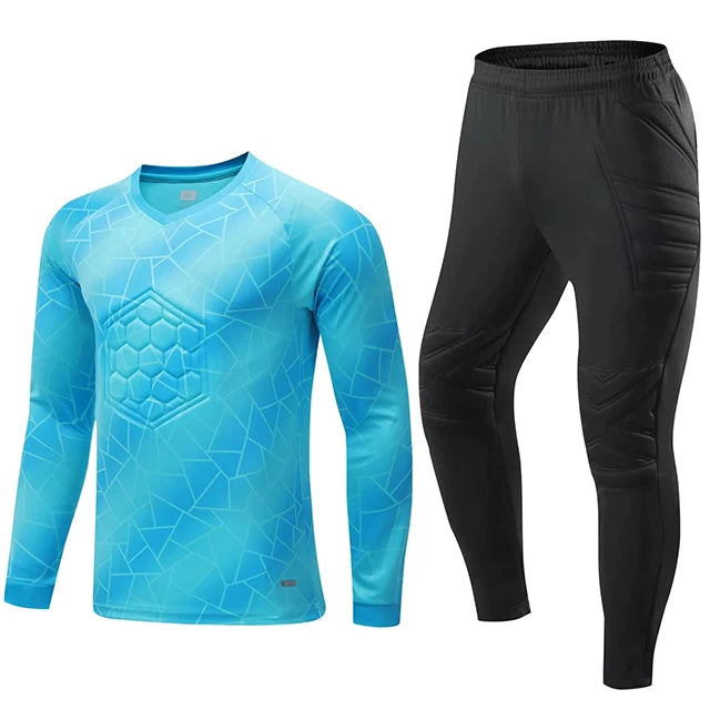 Unisex Polyester Soccer Goalkeeper Uniform with Long Sleeve Top and Pants