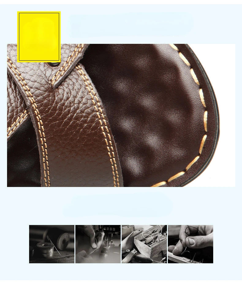Summer Men Leather Sandals Genuine Leather Non-slip Men Shoes Slippers Outdoor Thick-soled Beach Shoes Comfor Soft Men sandalias - Buy online at  Vibe In Cart.