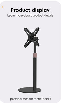 Height Adjustable VESA Portable Monitor Stand for Up to 18-Inch Monitors