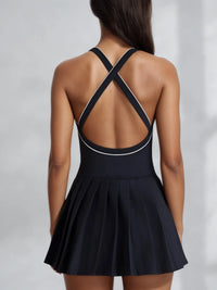 Tennis Dress for Women Yoga Fitness Skirt with Built-in Bra V-Neck Golf Outfits with Shorts Badminton Workout Clothing - Buy online at  Vibe In Cart.