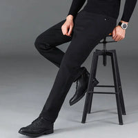 Men's Straight Leg Stretch Denim Jeans for Casual Wear