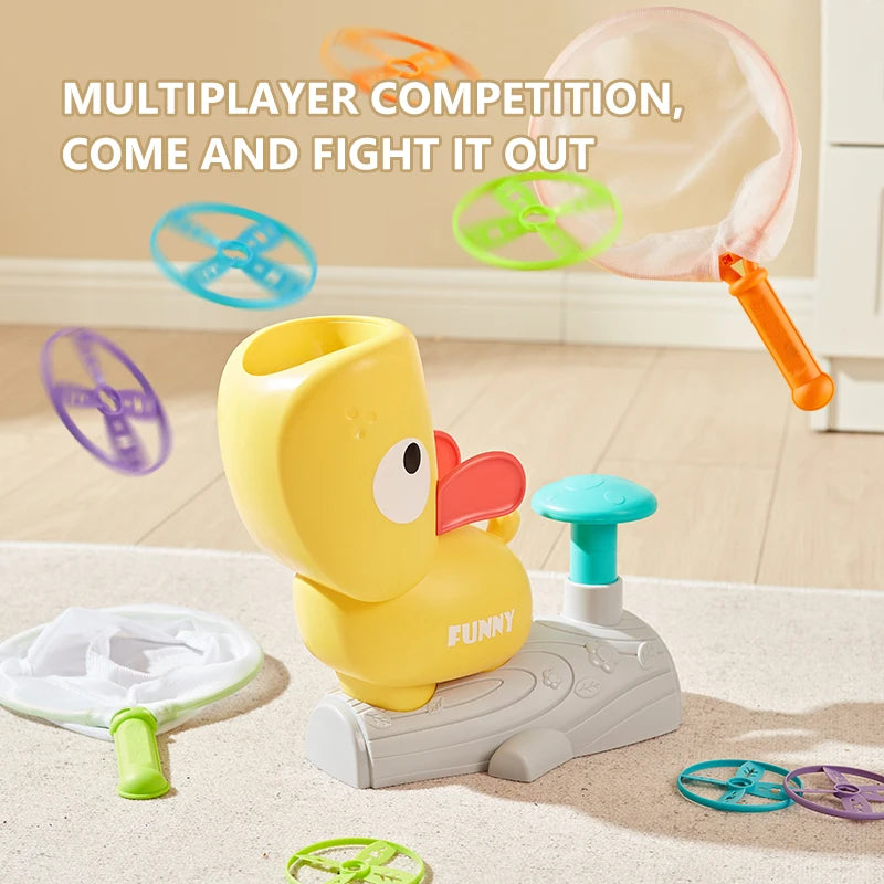 Air Discs Launcher Childern Toys Indoor Outdoor Games Soaring Machine Flying Disc Saucer Foot Launcher Kids Jump Spoorts Toy