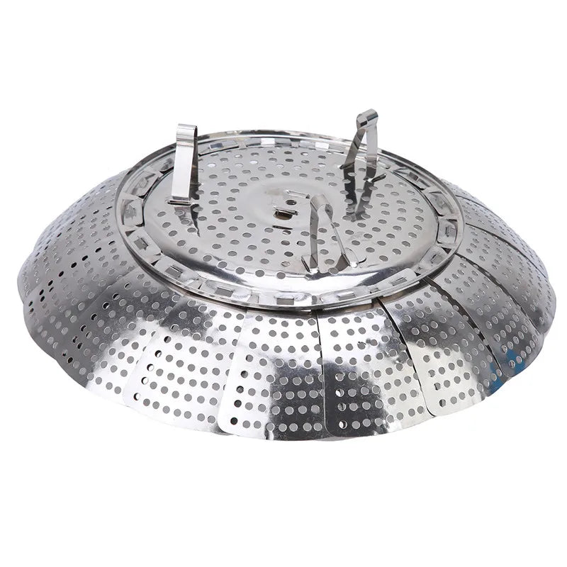 Folding Stainless Food Steamer Vegetable Fruit Food Basket Mesh Steamer Rack Cookware Utensils for Cooking Steam Dia.21/26/28cm - Buy online at  Vibe In Cart.