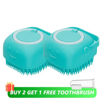 Dog Bathing Brush Pet Massage Brush Shampoo Dispenser Soft Silicone Brush Rubber Bristle for Dogs and Cats Shower Grooming Tool - Buy online at  Vibe In Cart.