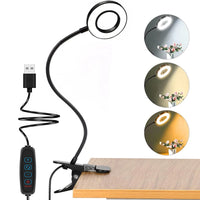 48 LED Clip On Dimmable Desk Lamp with Flexible Gooseneck