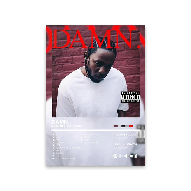 Unframed Retro Rapper Album Cover Canvas Wall Art Print