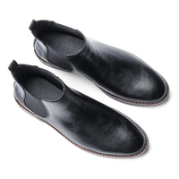 Men's Ankle Slip-On Boots, Sizes 40-46, Low Heel, Bonded Leather Insole