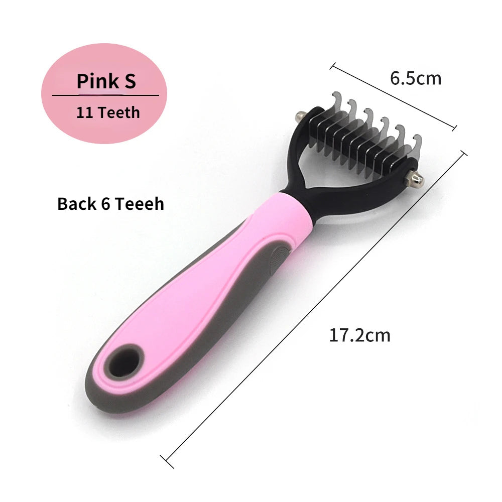 Stainless Steel Deshedding Brush for Dog Grooming and Hair Removal