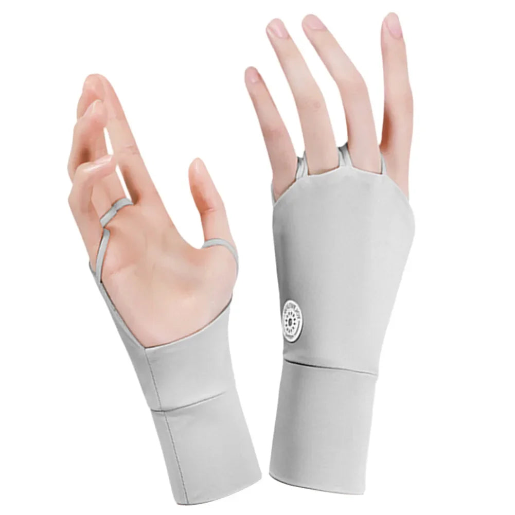 Women Half Finger Glove Cool Breathable Sun UV Protector Golf Glove Ice Silk Hollow Palm Elastic for Outdoor Practice - Buy online at  Vibe In Cart.