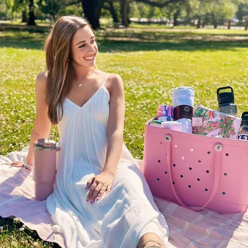 XL Extra Large Beach Bag EVA Rubber Waterproof Beach Travel Picnic Storage Basket Women Shopping Handbag Sac Jelly Tote Bag - Buy online at  Vibe In Cart.
