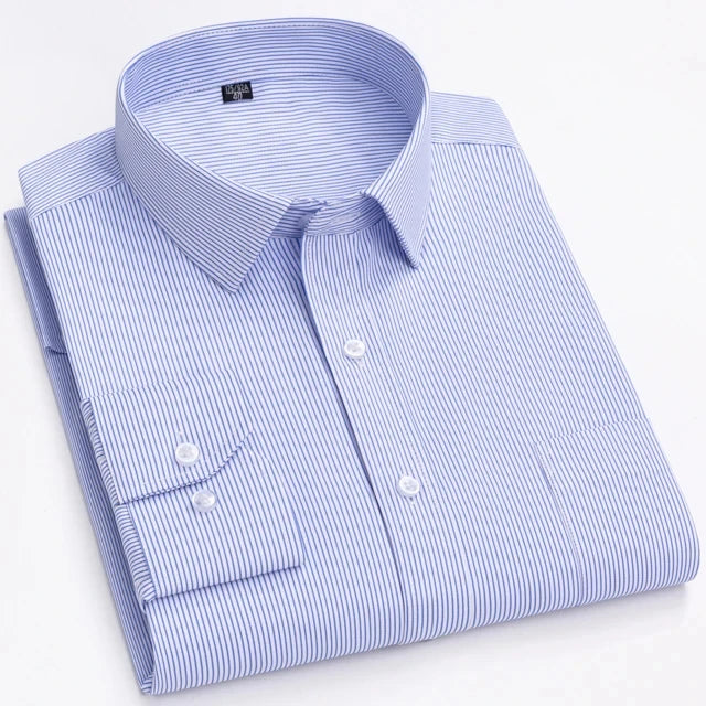 Men's Long Sleeve Shirt High-quality Fashion Casual Print Plaid Stripe Single Pocket Fit Business Formal Office Four Season Top - Buy online at  Vibe In Cart.