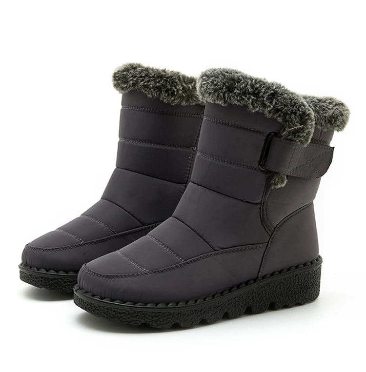 Boots Waterproof Fur Boots For Snow Women's Winter Shoes Low Heels Women Middle Boots Winter Footwear Warm Combat Shoes Woman - Buy online at  Vibe In Cart.