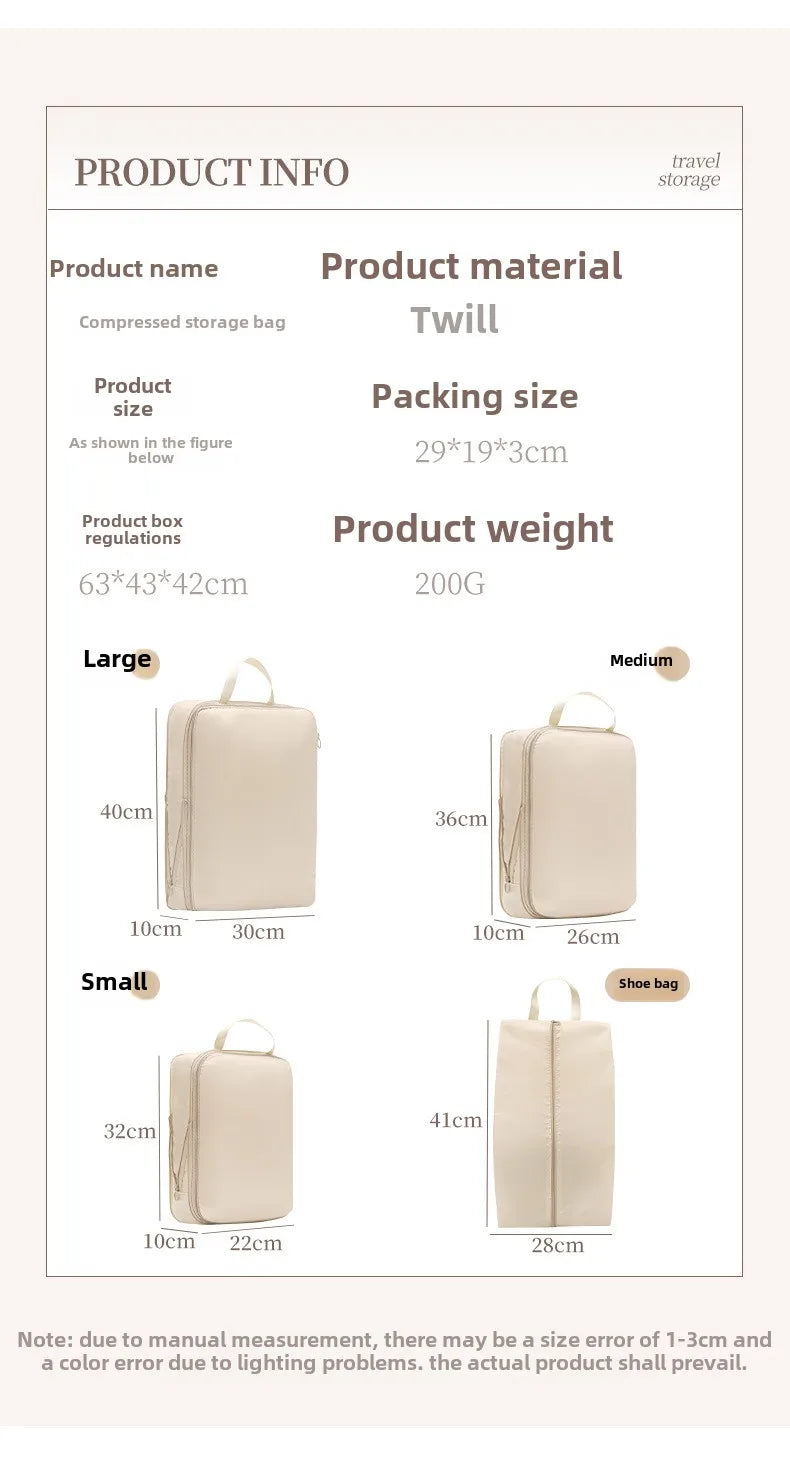 Travel Compression Packing Cubes 4-Piece Set Waterproof