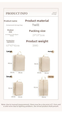 Travel Compression Packing Cubes 4-Piece Set Waterproof