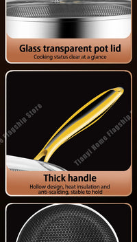 Stainless Steel 28cm Non-Stick Wok for Gas and Induction