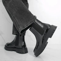 Men Chelsea Boots PU Thick Soled Round Toe Classic Comfortable Men High Top Boots - Buy online at  Vibe In Cart.