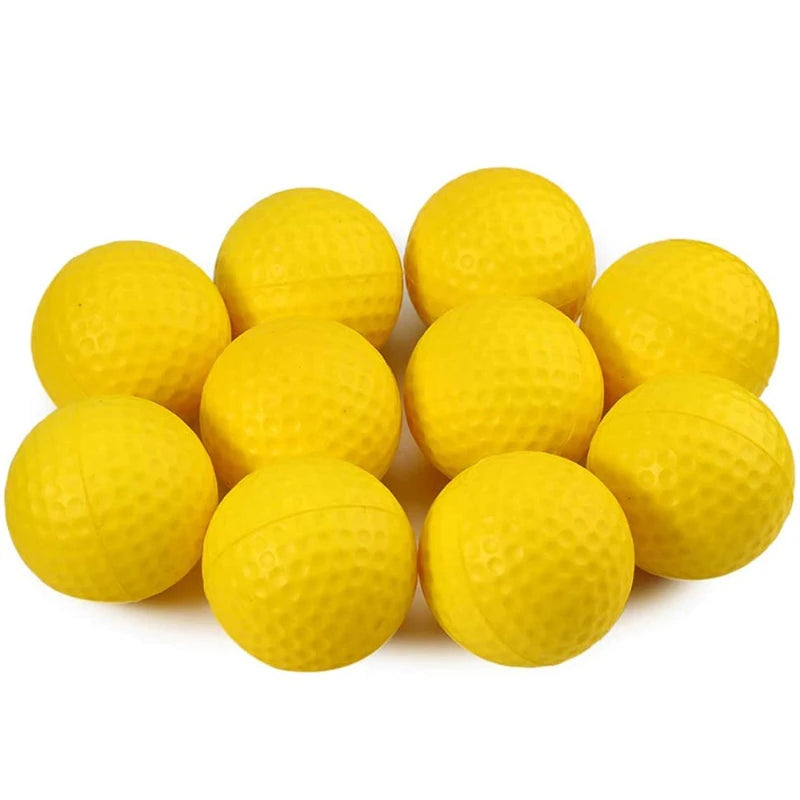 Set Of 4 4.2 Inch Yellow Solid Plastic Elastic Golf Balls