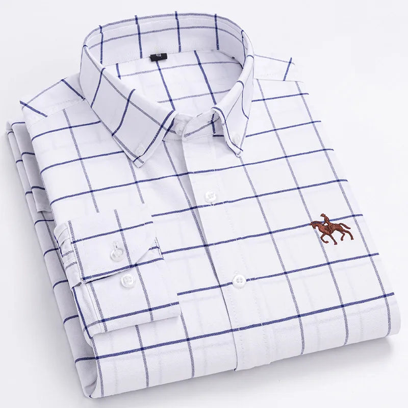Plus 5XL 6XL Mens Oxford Shirts 100% Cotton Spring Long Sleeve Casual Business Formal Dress Shirt Regular Fit Social Man Clothes - Buy online at  Vibe In Cart.