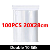 100 Piece Clear Plastic Zipper Storage Bags for Jewelry and Food