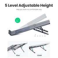 Foldable Aluminum Vertical Laptop Stand with 5-Level Adjustable Height