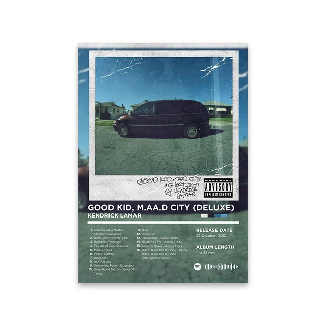 Unframed Retro Rapper Album Cover Canvas Wall Art Print