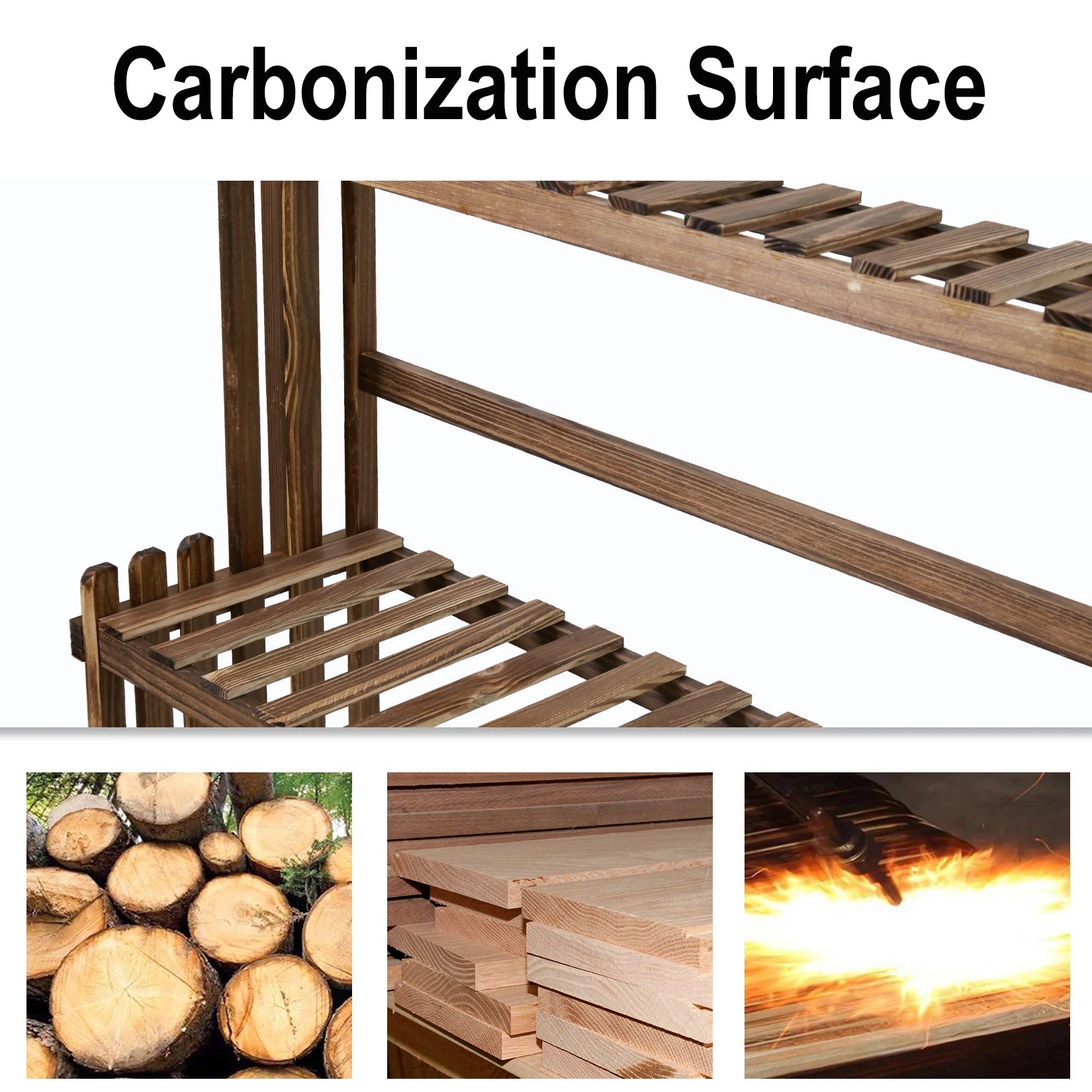 Heavy Duty Hanging Plant Stand Multiple Wood Flower Potted Rack Planter Shelving Unit for Indoor Outdoor - Buy online at  Vibe In Cart.