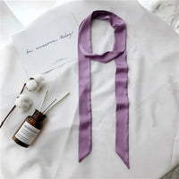 Women's Long Narrow Solid Color Polyester Scarf 190x5cm