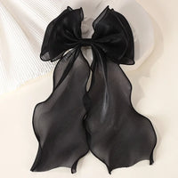 Polyester Chiffon Alloy Hair Barrettes for Girls with Big Bow
