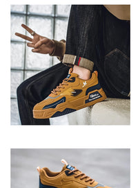 Men's Low-Top Lace-Up Skateboarding Shoes With Rayon Material