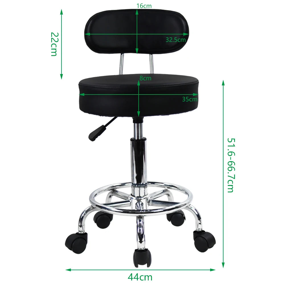 KKTONER PU Leather Rolling Stool Mid-Back with Footrest Height Adjustable Office Computer Home Drafting Swivel Task Chair - Buy online at  Vibe In Cart.