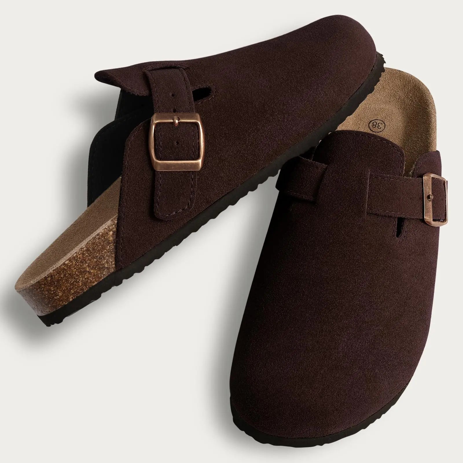 Men's Outdoor Slippers with Cow Suede Lining and EVA Insole