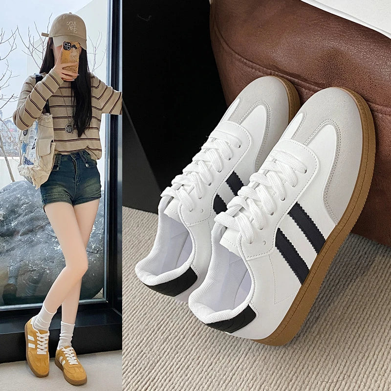 Women Tennis Sneakers Flats Ladies Fashion Mixed Colors Lace-up Vulcanized Shoes Spring Autumn Woman Outdoor Trainers Footwear - Buy online at  Vibe In Cart.