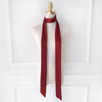 Women's Long Narrow Solid Color Polyester Scarf 190x5cm