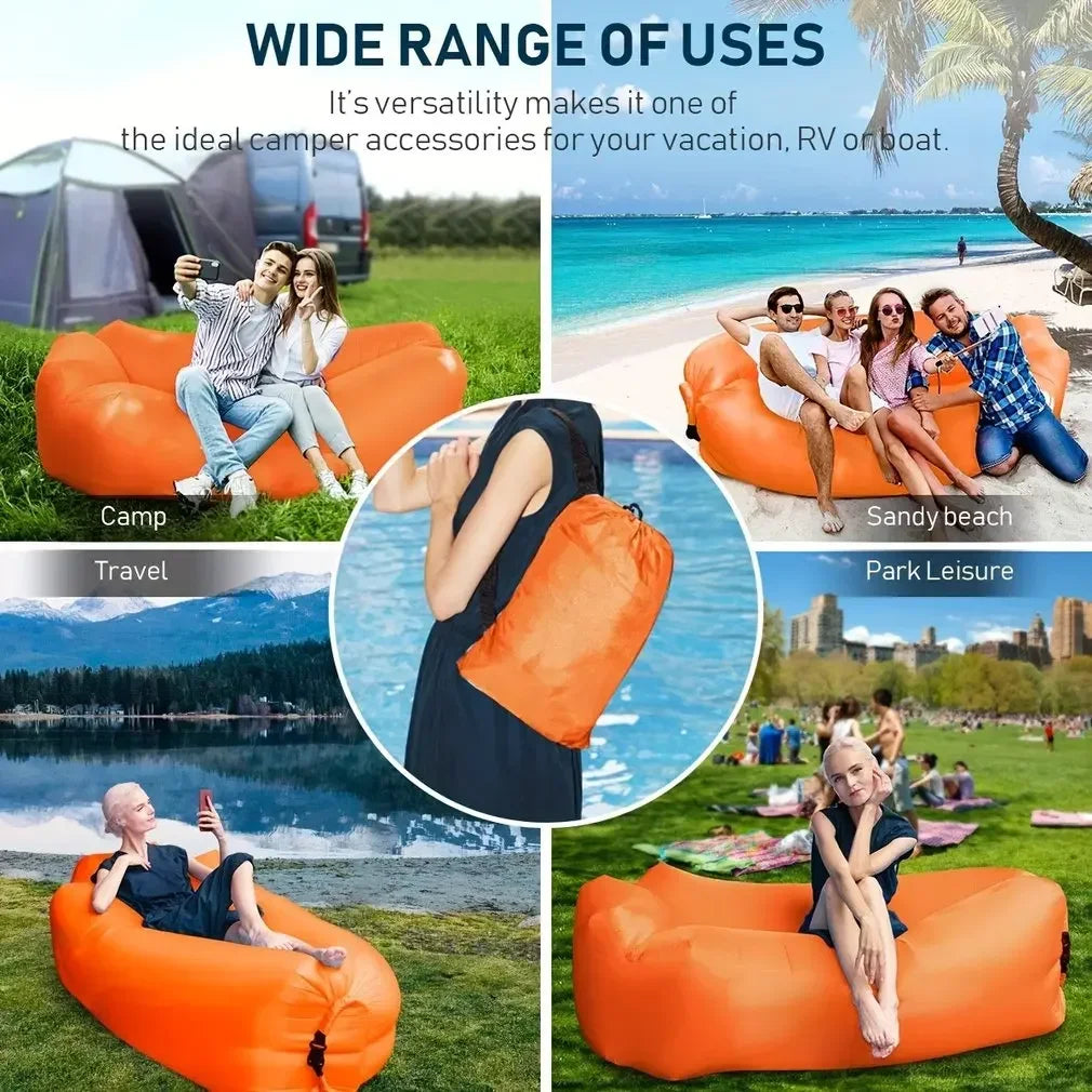New Lazy Folding Camping Inflatable Sofa Portable Outdoor Inflatable Lounger Comfortable Outdoor Furniture Camping Air Mattress - Buy online at  Vibe In Cart.