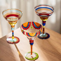 Handmade Colorful Margarita & Champagne Cocktail Glasses Set Creative Design for Home Bar Wedding Party Elegant Unique Drinkware - Buy online at  Vibe In Cart.