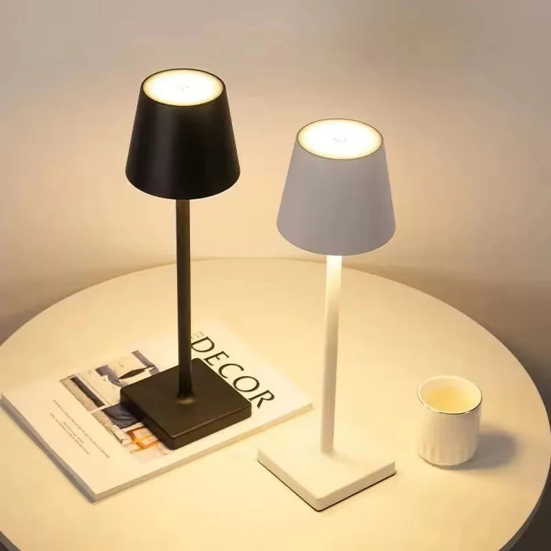 Rechargeable LED Table Lamp Touch Switch 3 Levels Dimmable Desk Lights Bar Club Dinner Creative Decorative Ambient Lighting - Buy online at  Vibe In Cart.