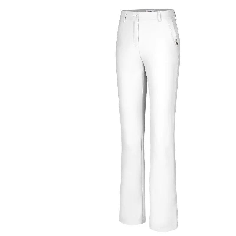 Women's High Waist Fleece Golf Pants Windproof Flared