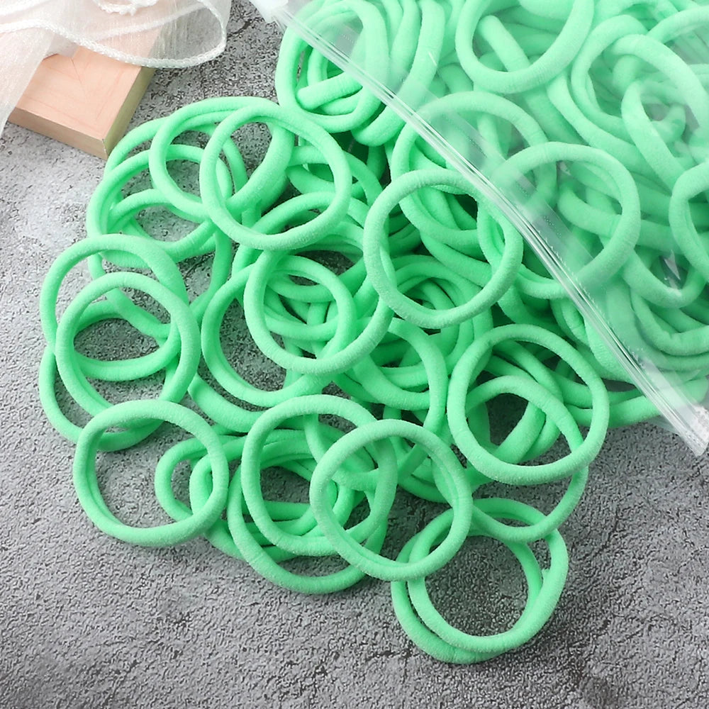 Women's Elastic Hair Bands, 4cm, Polyester, Set of 50