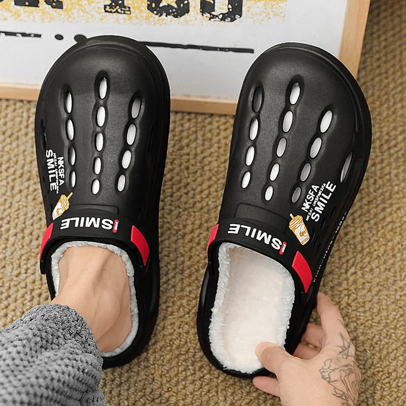 Winter Men Slippers Warm Furry Garden Shoes Soft Indoor Home Cotton Shoe EVA Plush Slides Casual Outdoor Comfortable Fur Clogs - Buy online at  Vibe In Cart.