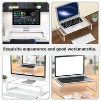 Transparent Acrylic Monitor Stand for 10-20 Inch Laptops