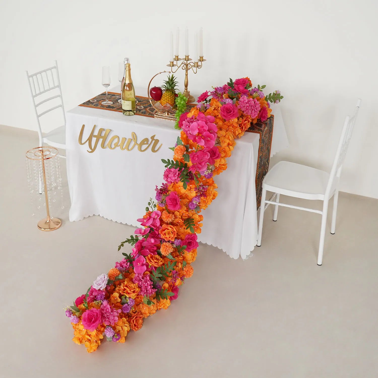 Artificial Silk Flower Row 100/200cm Table Centerpiece