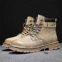 Luxury Brand Outdoor Men's Boots High-Top Leather Hiking Boots Classic Male Ankle Shoes Motocross Sneakers Casual Leather Shoes - Buy online at  Vibe In Cart.