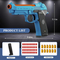 Plastic Toy Pistol Gun for Ages 14+ with Continuous Firing and Soft Bullets