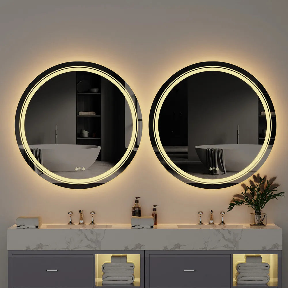 LUVODI Round Illuminate Bathroom Mirror Circle Washroom Toliet Wash Basin Fogless Vanity Mirror Waterproof - Buy online at  Vibe In Cart.