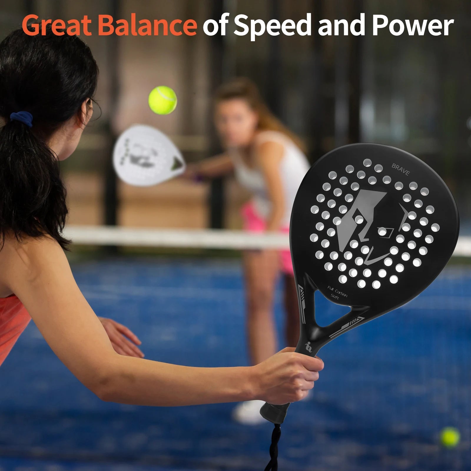 Padel Tennis Rackets,Paddle Tennis Racquets Carbon Fiber with EVA Memory Flex Foam Core,Paddle Racket Lightweight for Pop Tennis - Buy online at  Vibe In Cart.