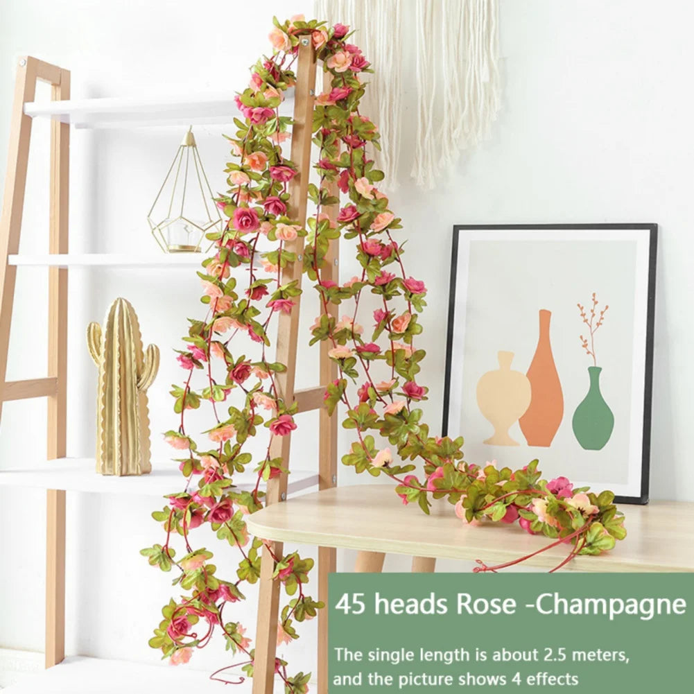 45/69pcs Artificial Rose Flowers Vine DIY Wedding Decoration Fake Silk Rose Flower Home Room Decor Wall Hanging Garland Plants - Buy online at  Vibe In Cart.