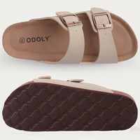 Comwarm Men's Cork Footbed Slides Sandals Arch Support Summer Outdoor Sandals with Adjustable Buckle Leisure Men Leather Slides - Buy online at  Vibe In Cart.