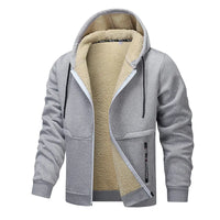 Men's Winter Fleece Jacket with Zipper and Pockets