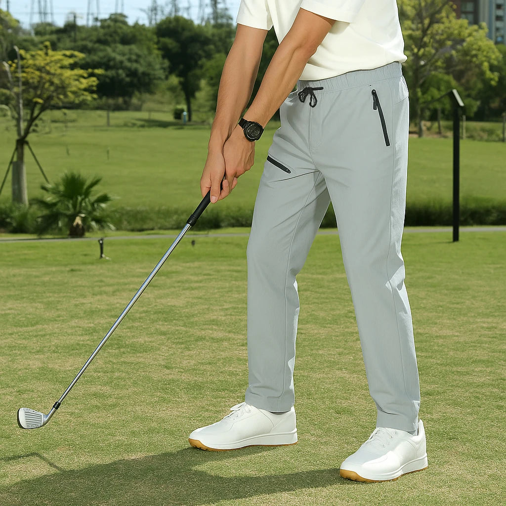 Golf Pants for Men Summer Thin Quick Dry Stretchy Pants Men Drawstring Casual Zippered Pockets Outdoor Trousers Summer Pants Men - Buy online at  Vibe In Cart.