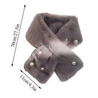 Women's Outdoor Winter Faux Fur Warm Solid Color Scarf